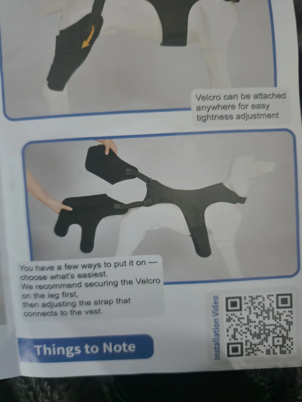 Black XXL Double Leg Support Wrap for Dogs